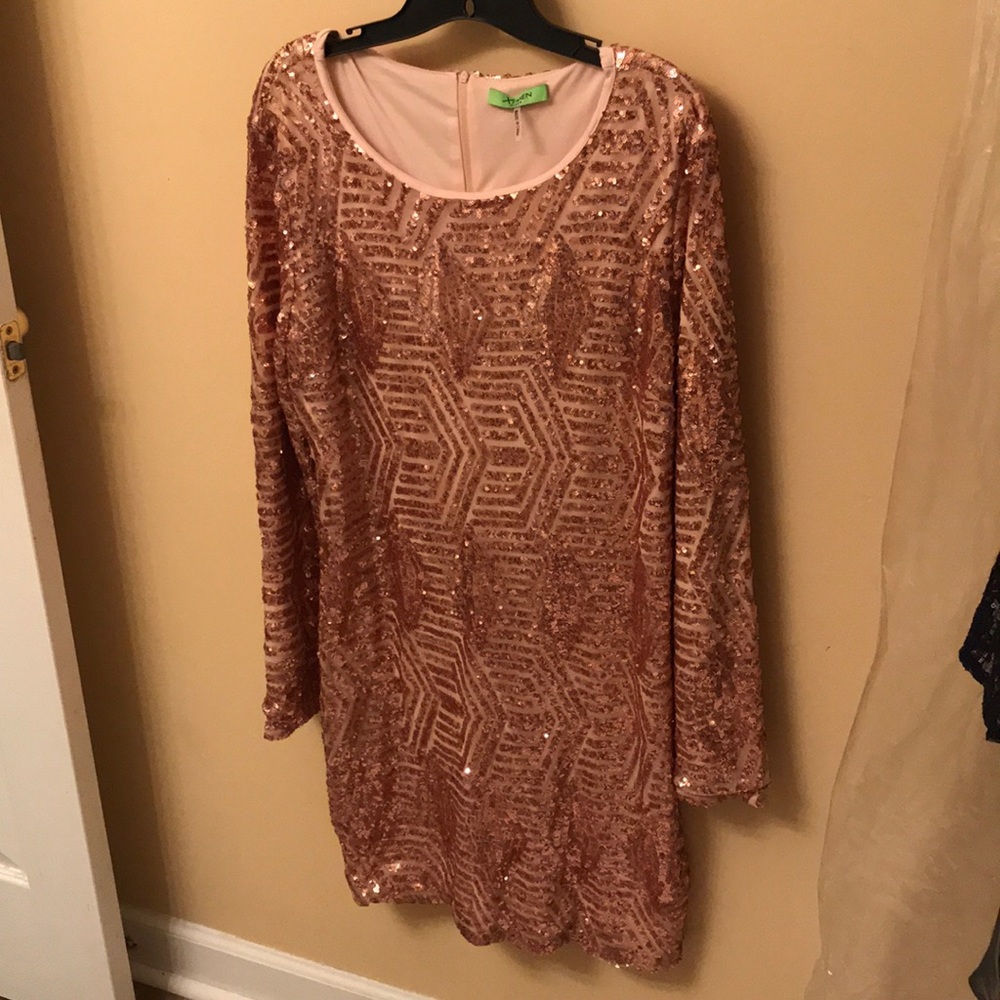 Rose Gold Sequin Party Dress